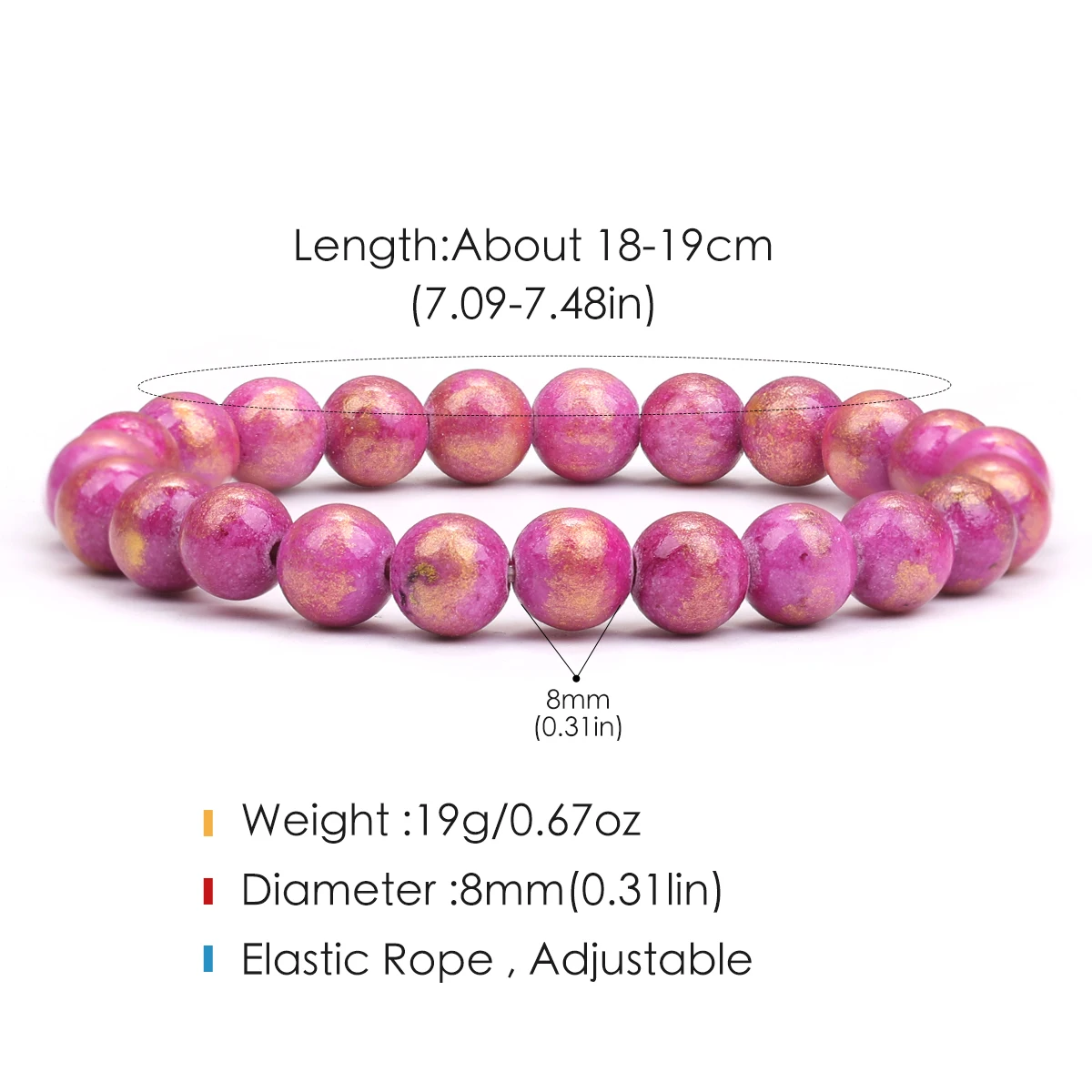 Natural stone making symbolizes bracelet with circular spacing and scattered beads. DIY bracelet making for jewelry