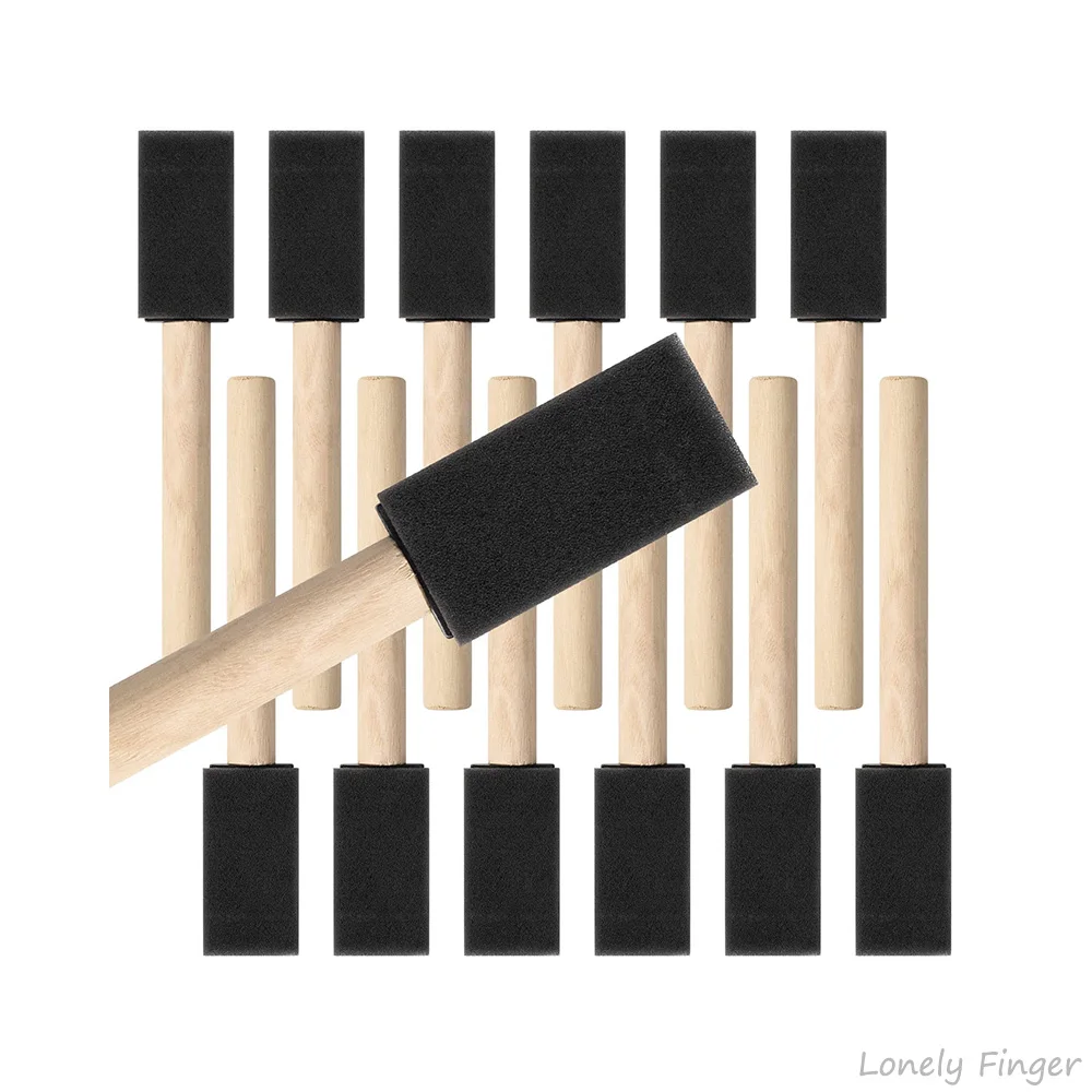 

12Pcs Foam Brush Painting Sponge Tool with Handle Wood Grip Lightweight DIY Sponge Paint Pens for Acrylics Painting DIY Crafts