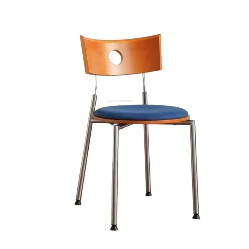 Vintage Nordic Style Household Dining Chair Solid Wood Backrest Chair for B&B Indoor Dining Furniture