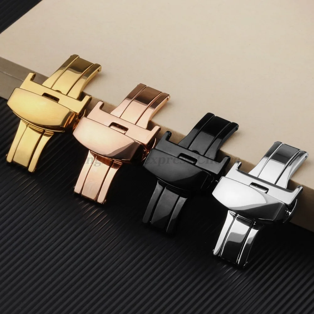 10 12 14 16mm 18mm 20mm 22mm Butterfly Deployment Buckle Automatic Stainless Steel Clasp for Watch Band Replace Clasp with Tool image 6