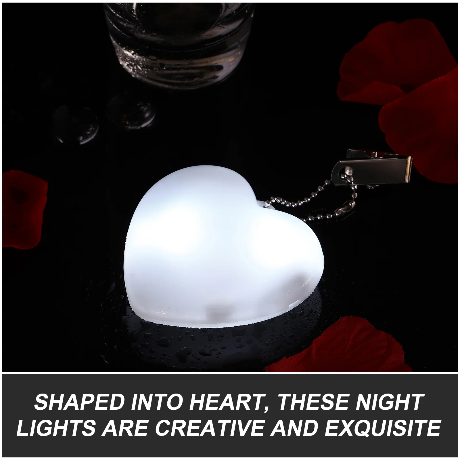 2 Pcs Heart Night Light LED Multipurpose Lights Flashlights Practical Handbag Neon Purse Lamps