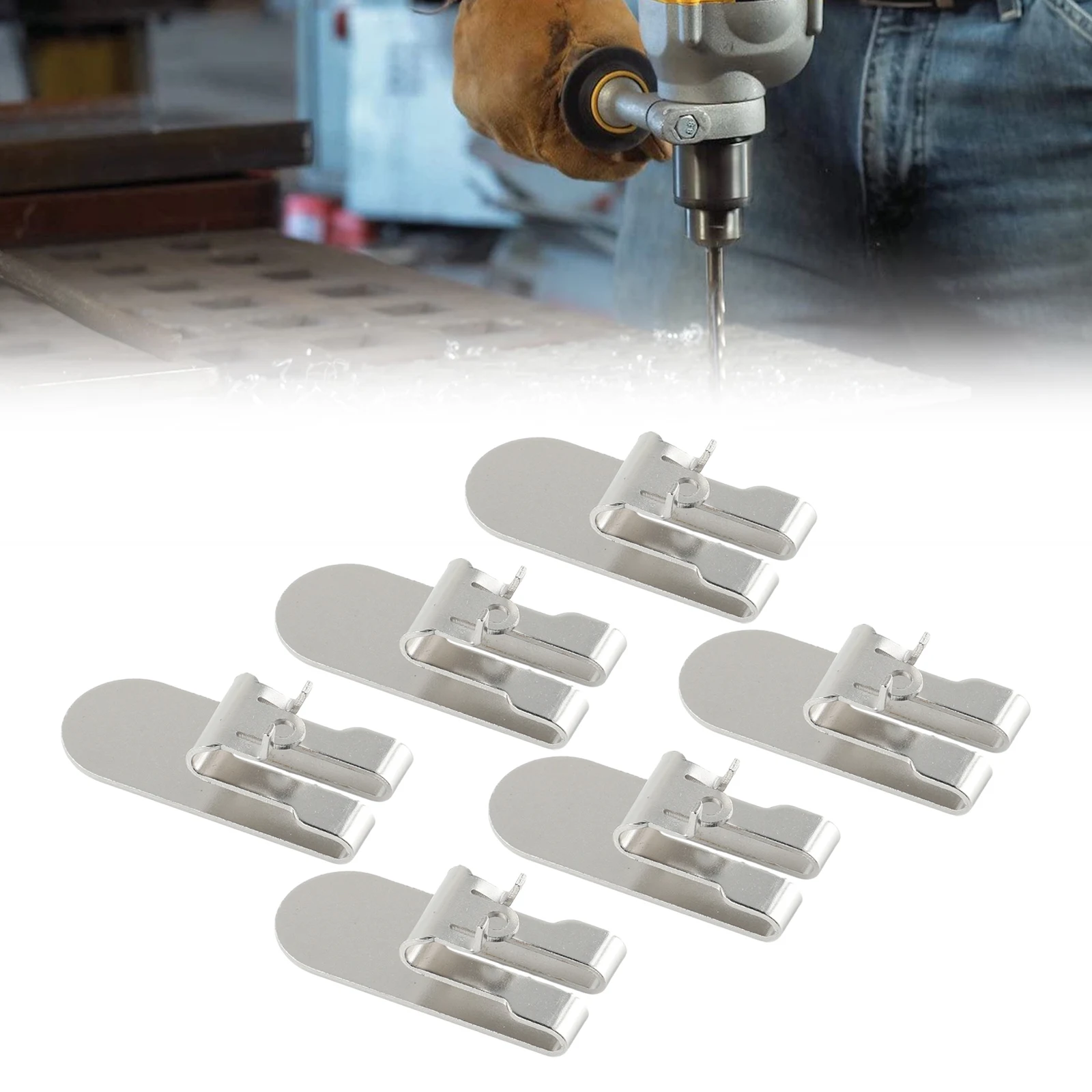 Gürtelclip für Elektrowerkzeuge, 6 Stück, DCF620 DCF620B DCF622 Trockenbau für Bohrschrauber N 435687 Schraubpistole aus silbernem Stahl mit Schraube