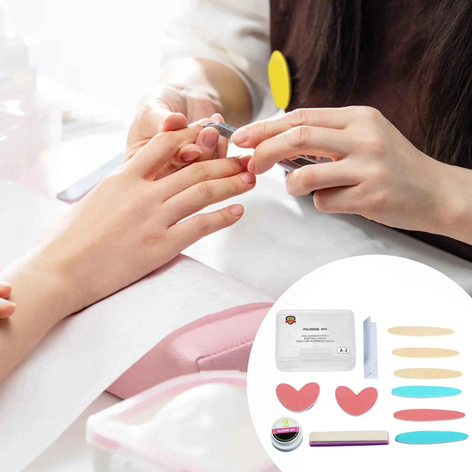 Kit tampone per unghie Kit per la cura delle unghie Set per pedicure Strumenti per la riparazione del manicure Set per unghie Lime per sabbia artistica Buffer Buffer per unghie e kit di lucentezza per le donne