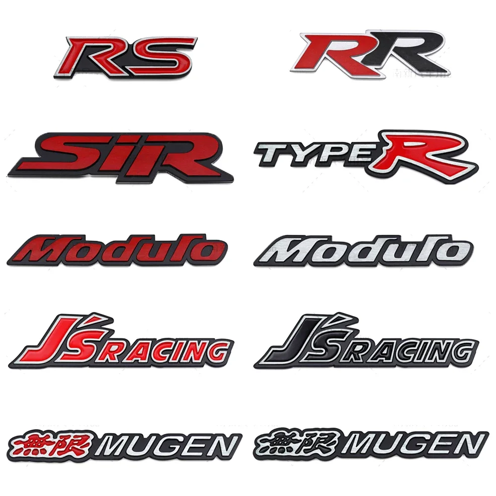 Car Body Side Emblem Sticker Rear Trunk Badge Decal for Honda MODULO JSRACING MUGEN Civic Fit Accord Jazz CRV Crosstour City