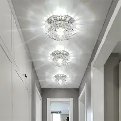 Nowoczesna lampa sufitowa LED Crystal Aisle Flush Corridor Downlight Wpuszczane światła punktowe na balkon Weranda Aisle Bar Party Home Decor