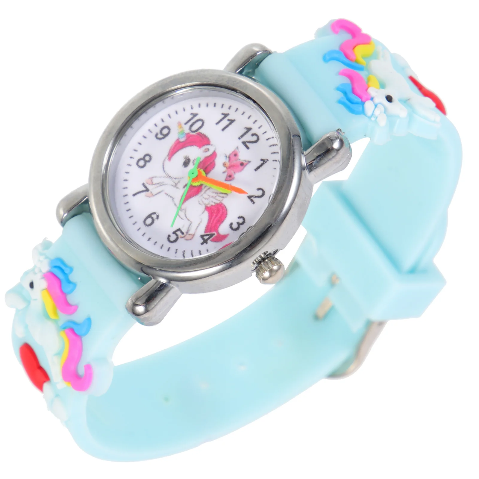 Reloj Unicornio Infantil Correa Silicona Ajustable Dibujo Animado Dial Para Niñas Niños Práctico Para Aprender Tiempo Portátil Diseño Encantador Regalo Cumpleaños Navidad Escuela