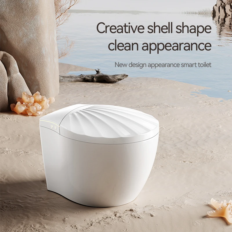 Modern Smart Toilet-Heated Seat Remote Control P-trap Drainage Rear Washing Auto Flush Dual-Flush  Toilets