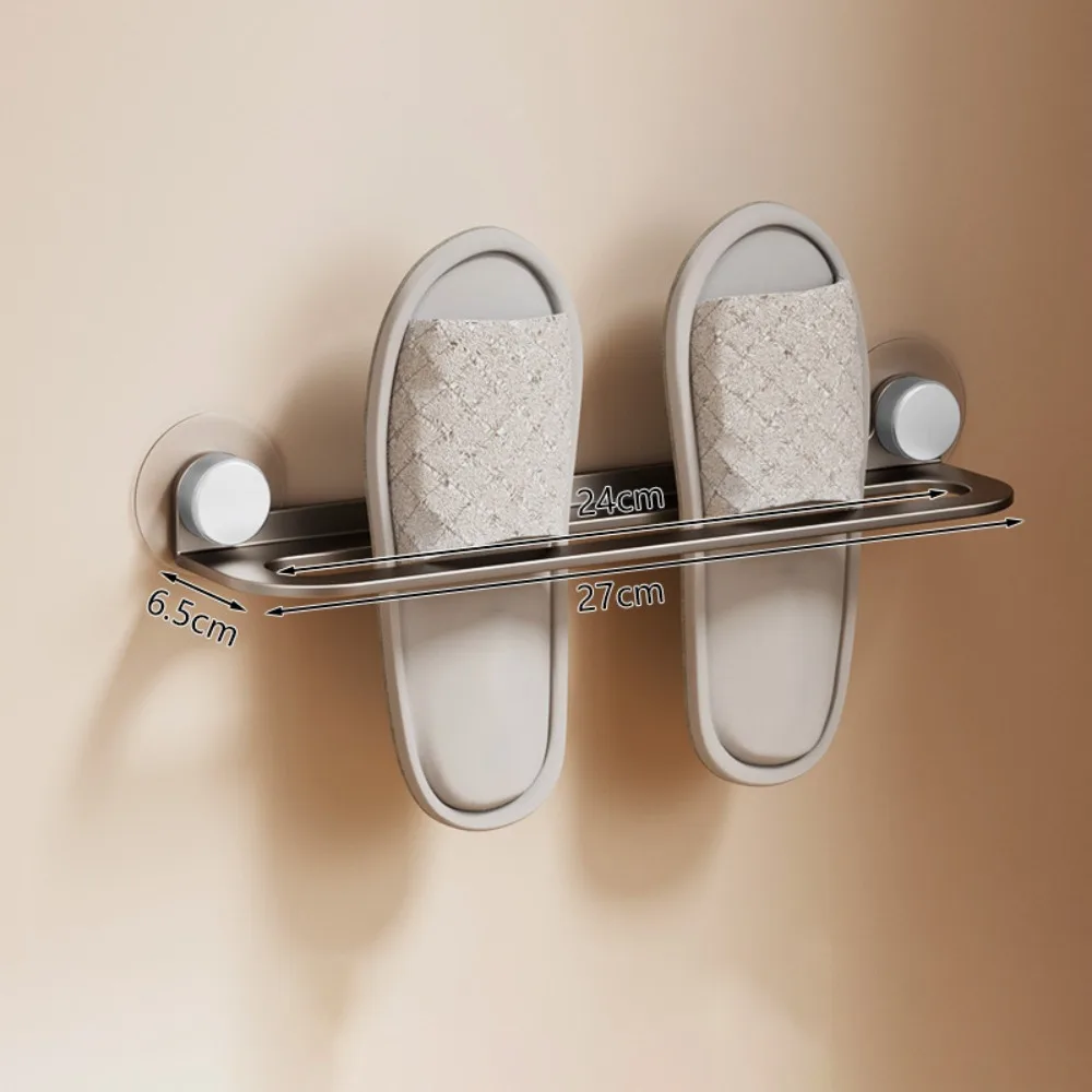 Suction Cup Mount Slipper Drying Rack Carbon Steel Wall Mounted Bathroom Storage Rack Removable Punch Free Towel Holder Washroom