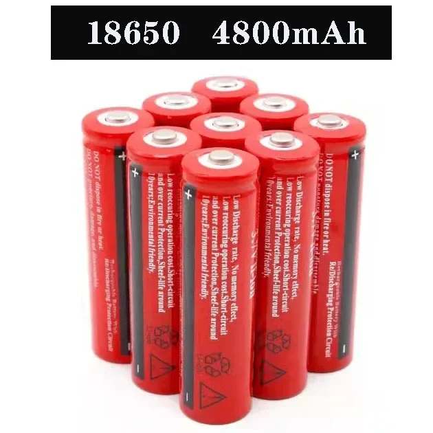 Original 18650 lithium battery, 3.7V rechargeable battery, 4800mAh, BRC 18650, used for flashlights, portable electronic devices