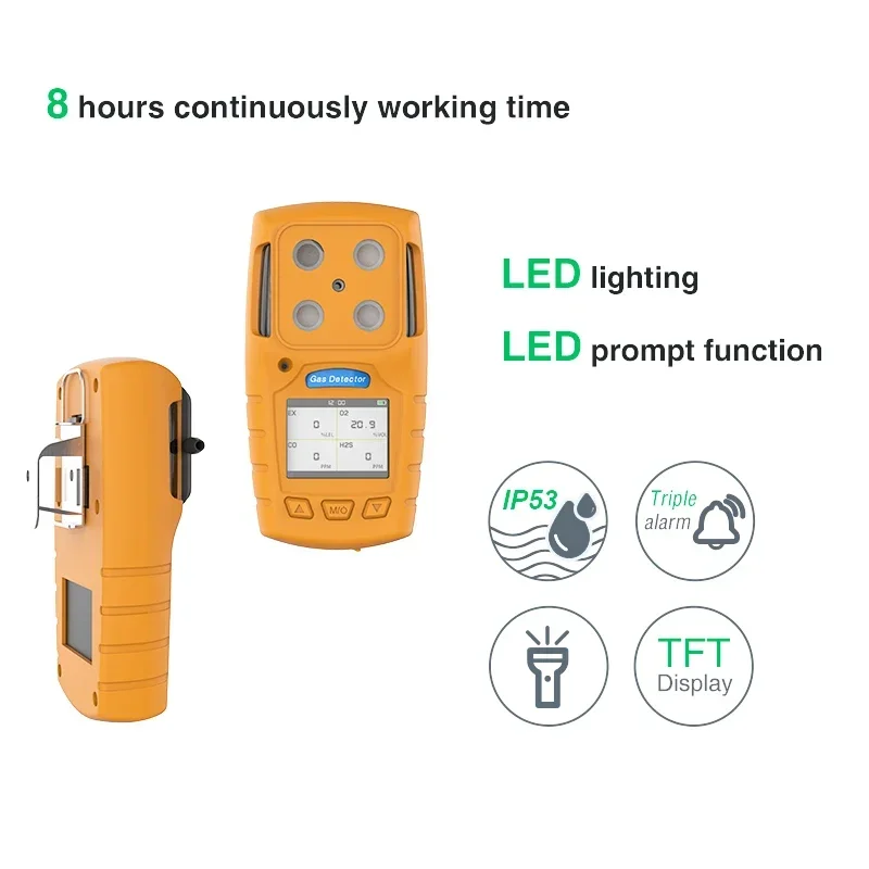 Safewill-analizador de Gas múltiple electroquímico, Detector de Gas 4 en 1, CO/CH4/CO2/O2/H2S, alta precisión, venta al por mayor