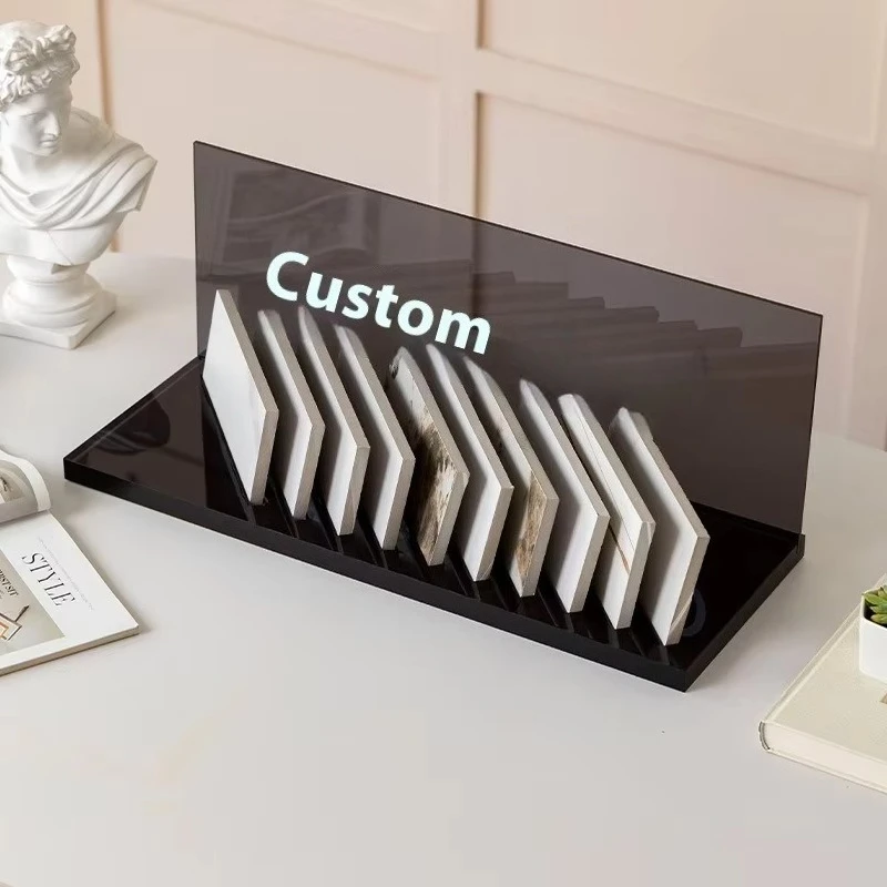 Modern New Style Stone Display Rack Sign Holder Keyring Tabletop Counter for Retail Stores