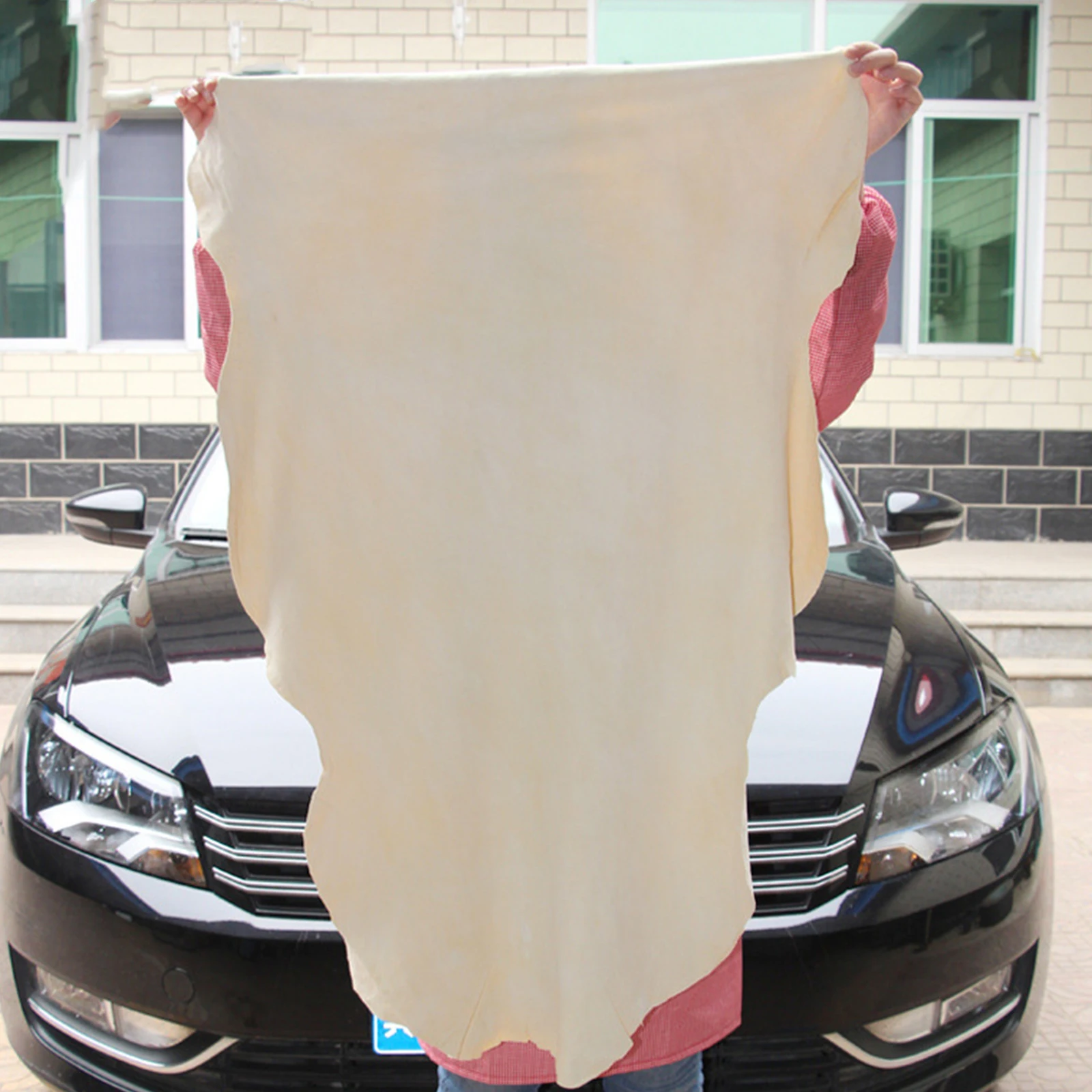 Small Size Natural Suede Car Cleaning Cloth Genuine Leather Wash Suede Absorbent Quick-drying Towel Striped Cotton Velvet