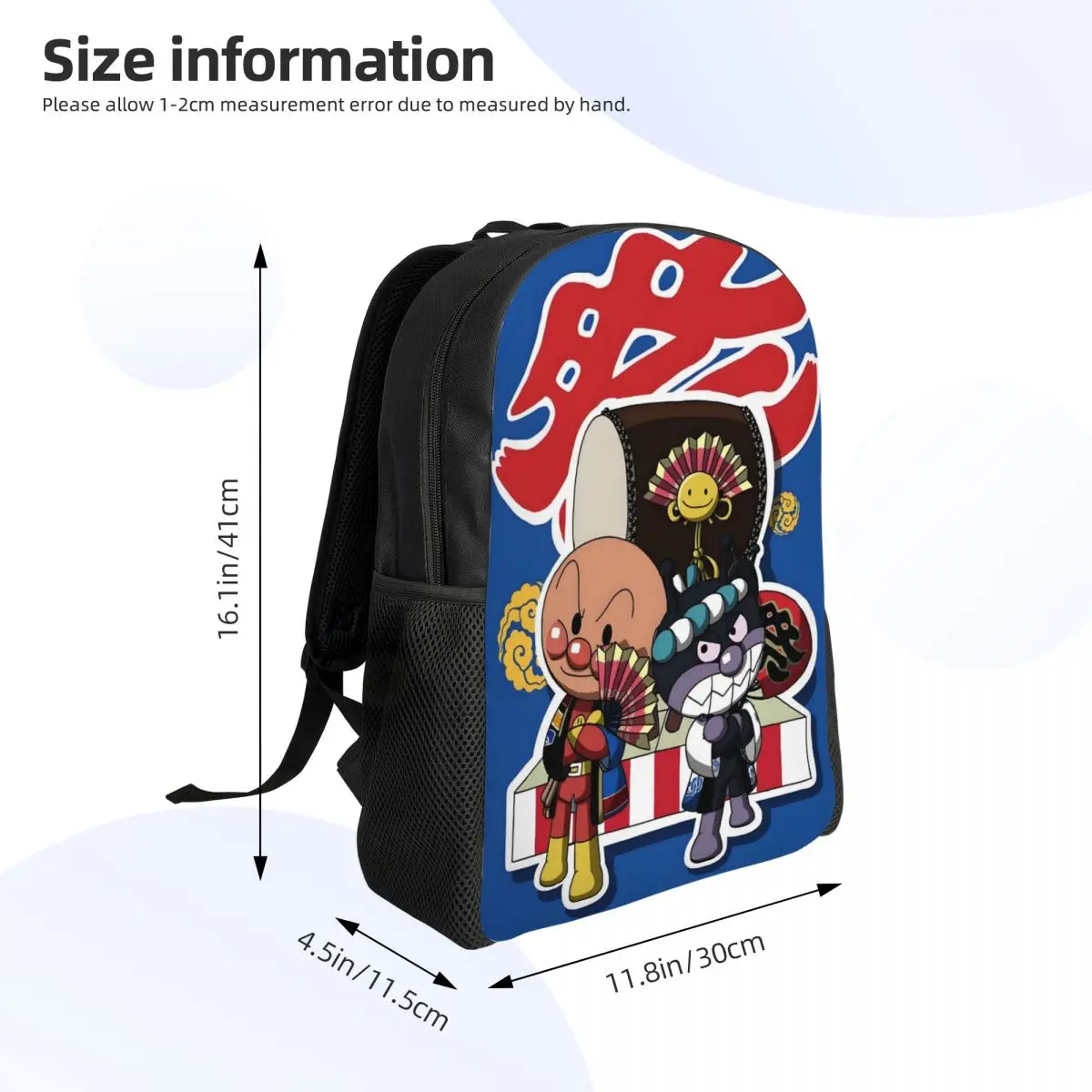 カスタムアニメアンパンマン旅行バックパック男性女性学校ラップトップランドセルかわいい漫画大学生デイパックバッグ
