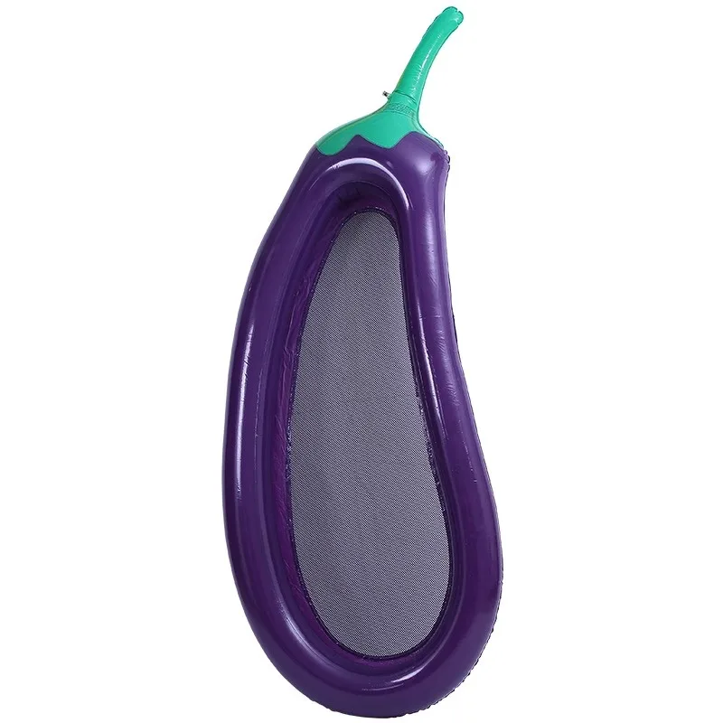 

oversized inflatable eggplant floating bed adult children water floating mesh cloth swimming ring recliner hovercraft