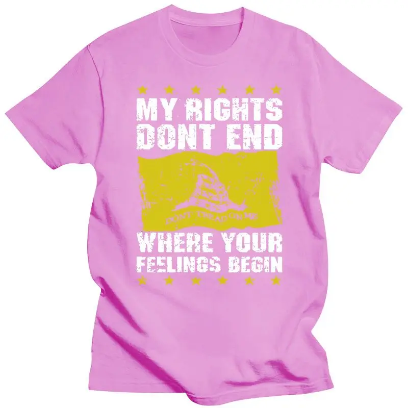 2022 My Rights Dont End - Dont Tread On Me T Shirt 100% Cotton Print Mens Summer O-Neck