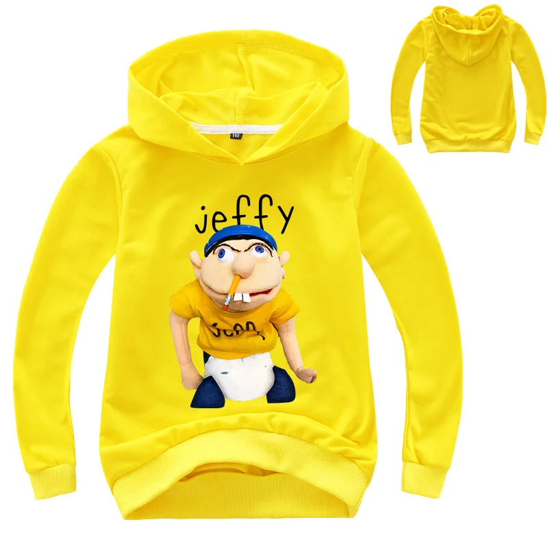 2-16Y Newest Funny JEFFY Youth Kids Cartoon Hoodies Fall/winter Boys Hoody Fashion Outwear Girls Sweatshirt Children Casual Coat