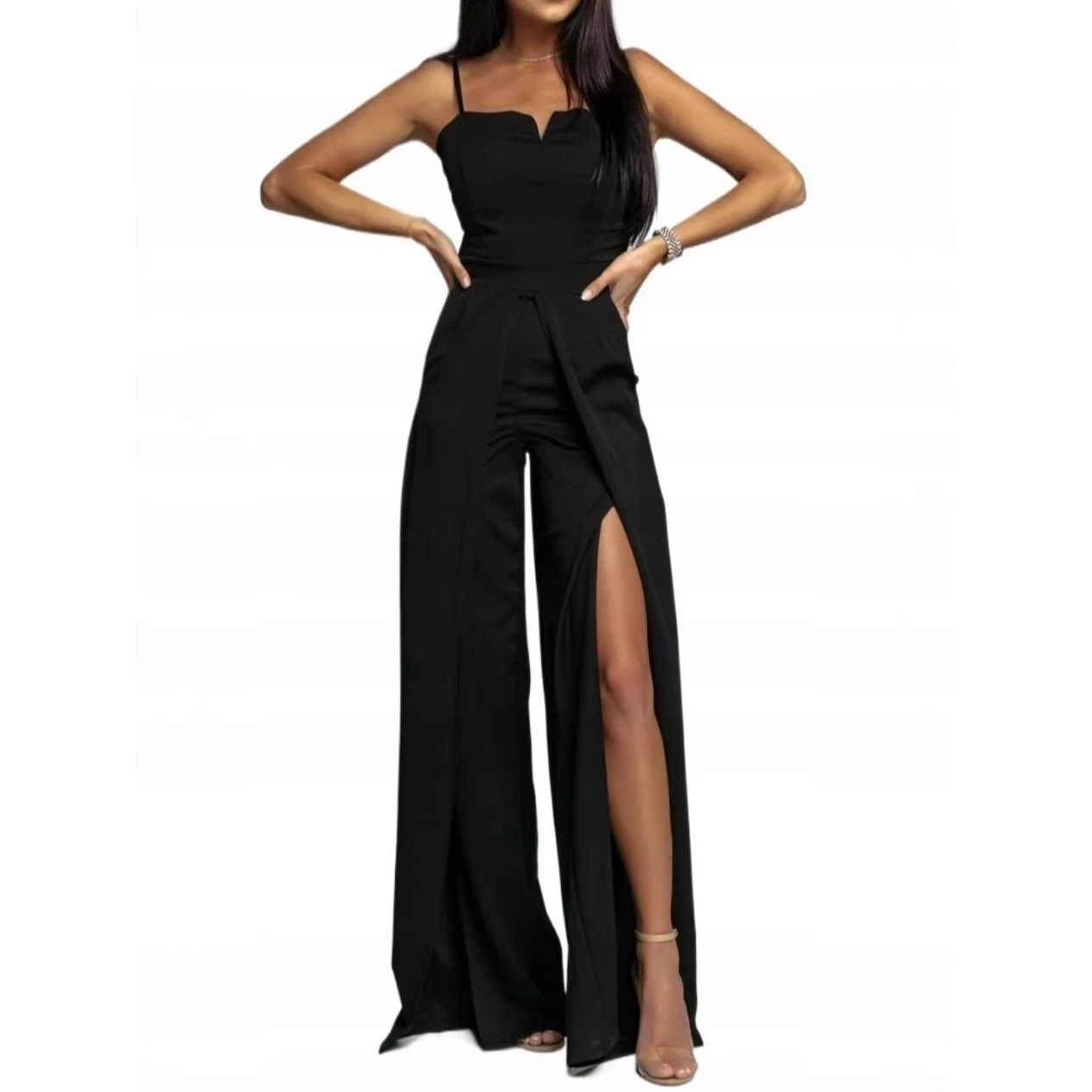 

Сексуальные облегающие длинные брюки, бюстье на бретельках, комбинезон с высокой талией, длинные брюки из тонкого полиэстера, весна 2025