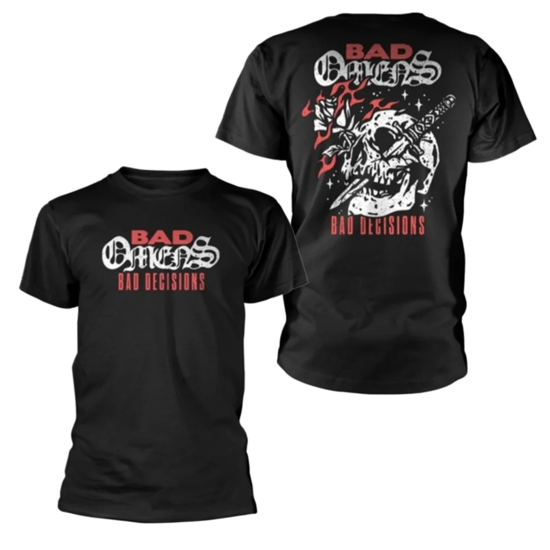 Bad Omens - Moth Pattern Printed T-shirt - Alternative Metal Style Band T-shirt - Suitable for Both Men and Women