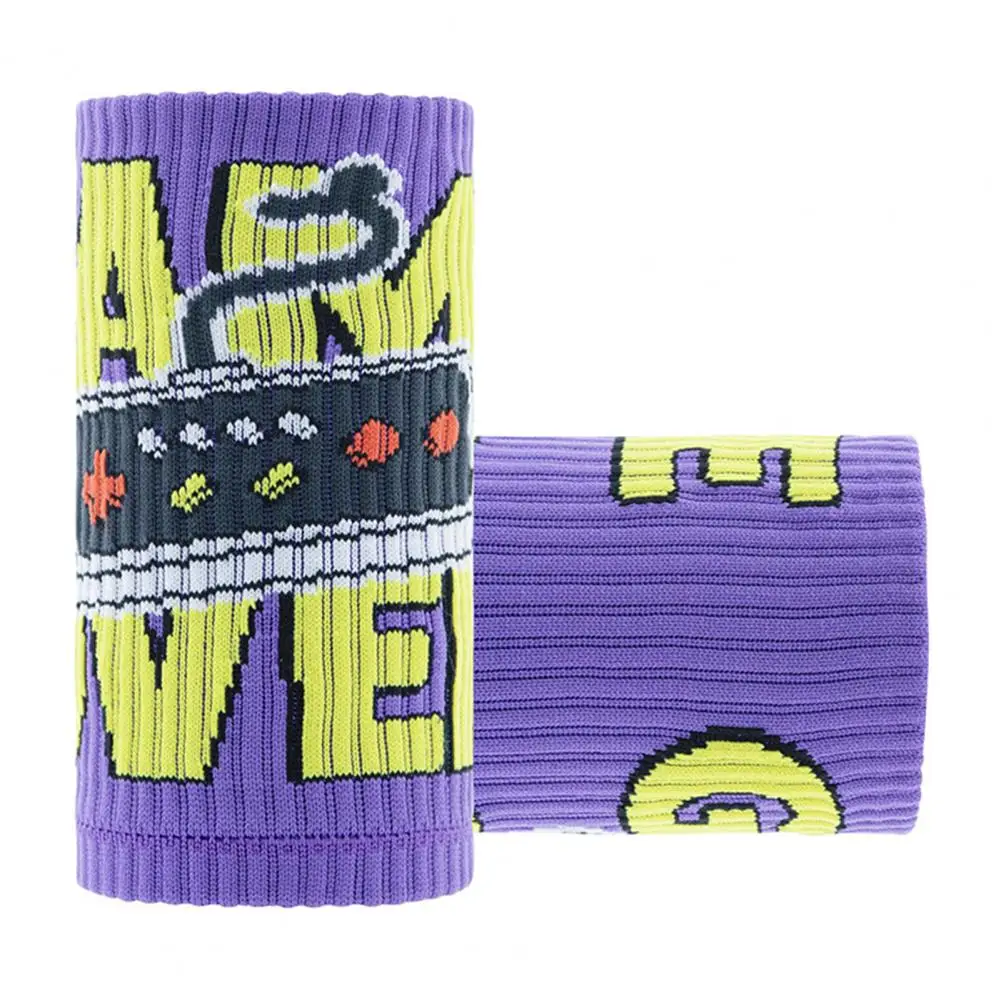 Sports Wristbands 1 Pair Protective Ergonomic Cartoon Printed Stretchable Volleyball Sweat Wrist Bands for Sports
