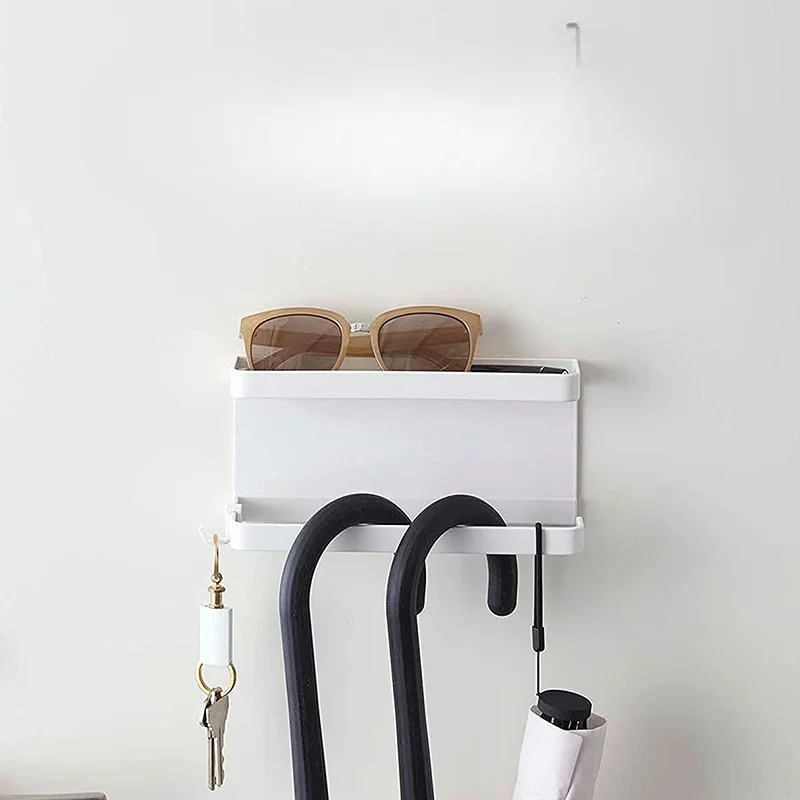 Multifunctional Storage Rack Magnetic Umbrella Rack with Tray for Home Use Hanging Rack Storage Rack Without Punching