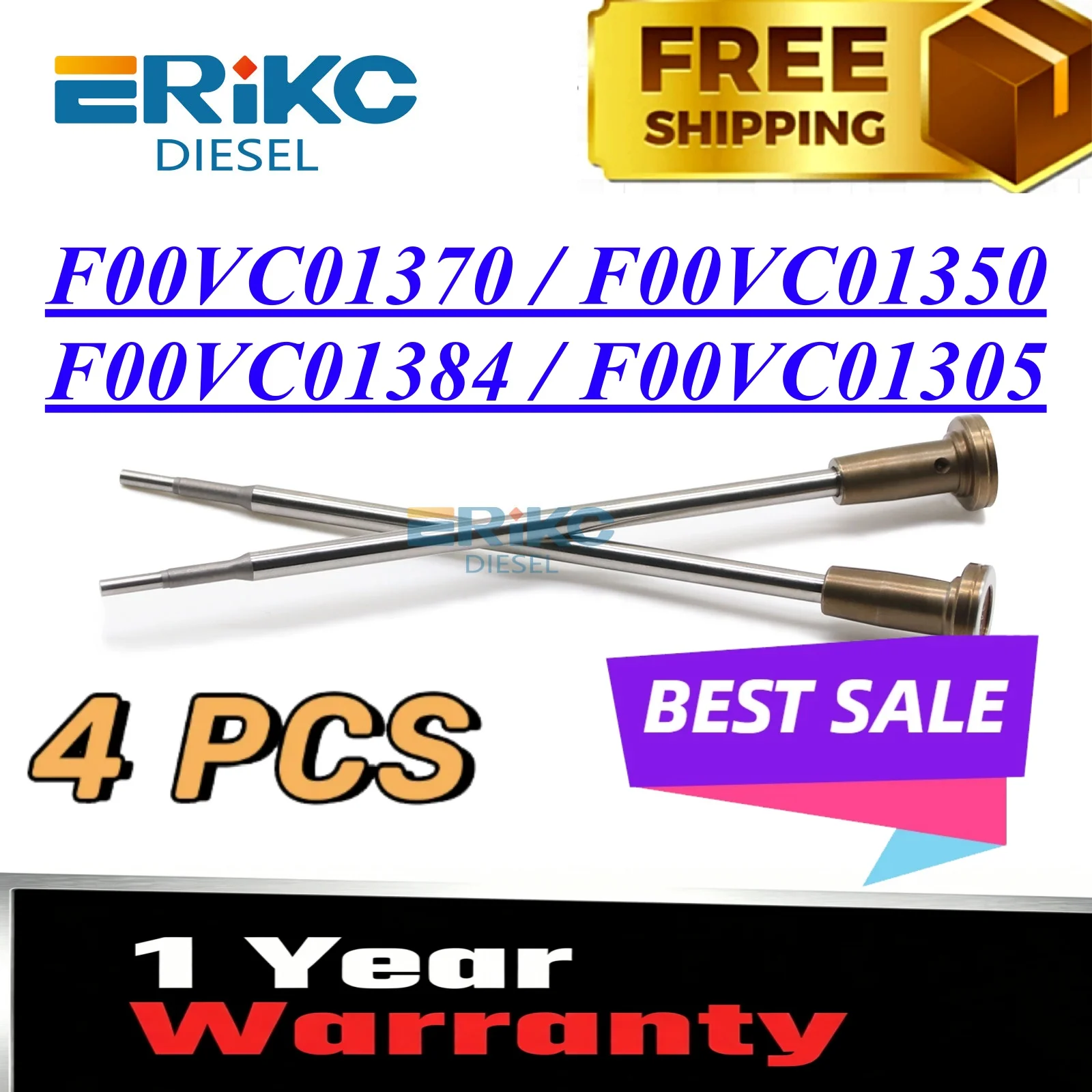 

4PC F00VC01370 F00VC01350 F00VC01384 F00VC01305 Common Rail Injector Valve f00vc01370 f00vc01350 Auto Sprayer Valve