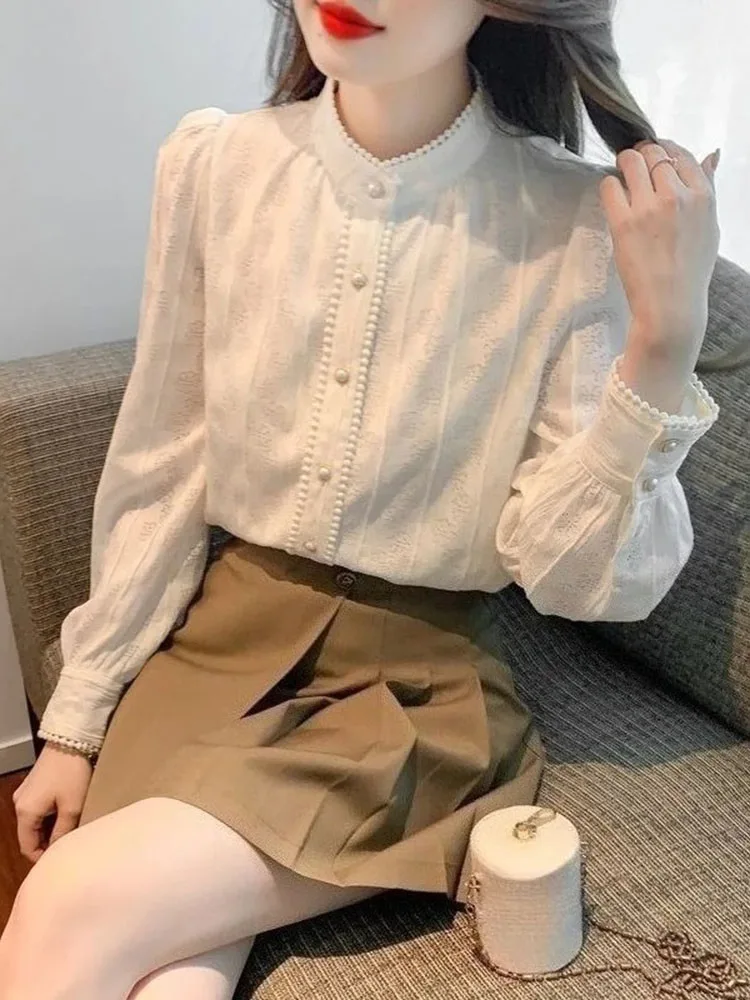 

Женская флисовая блузка с полувысоким воротником и кружевом, термо-топ с длинным рукавом для осени и зимы, элегантная, для многослойных образов, повседневная, как нижняя одежда ​