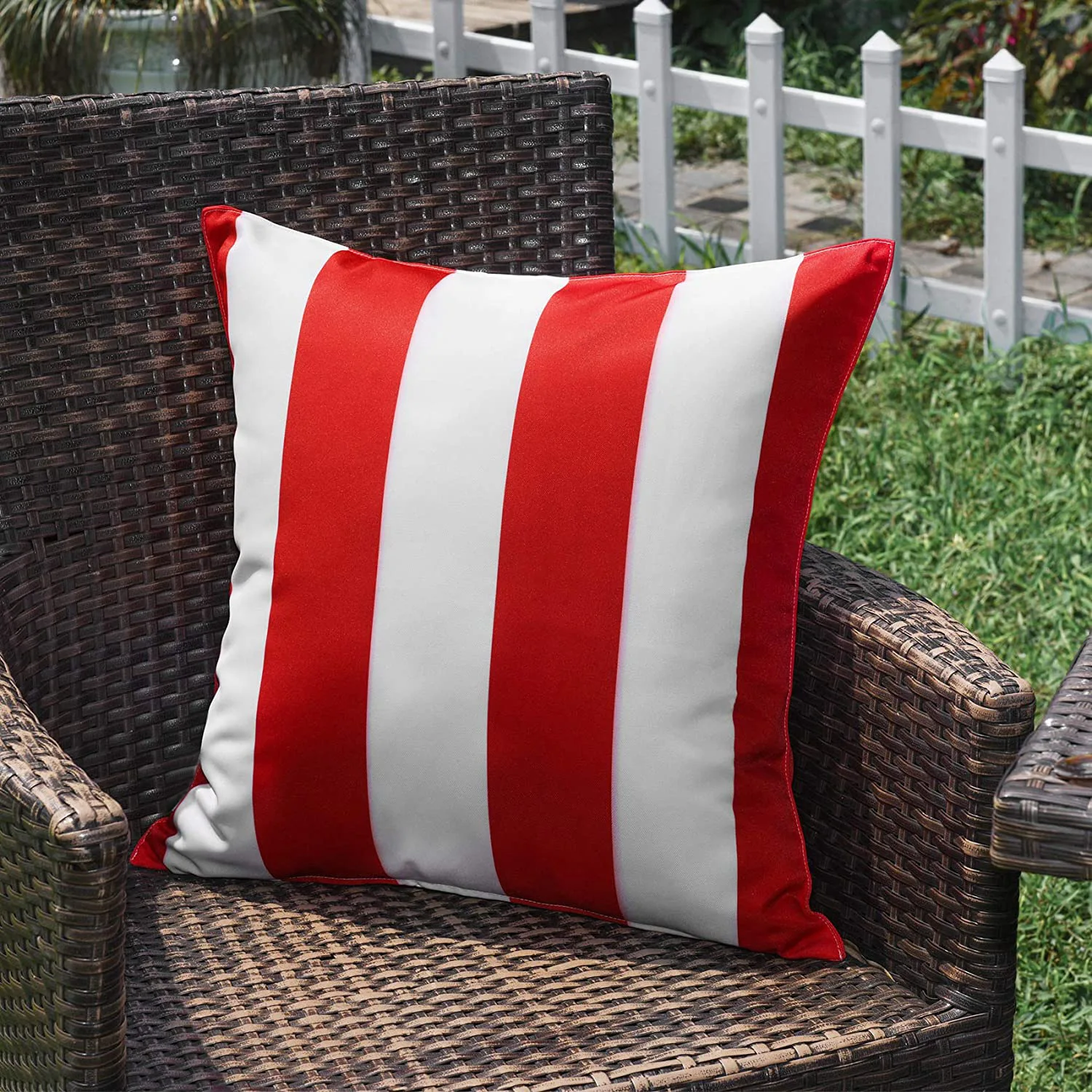 Outdoor Waterproof Pillow Cover 45x45cm Striped Decorative Cushion Cover Water-resistant Decor Pillowcase Cushion Case