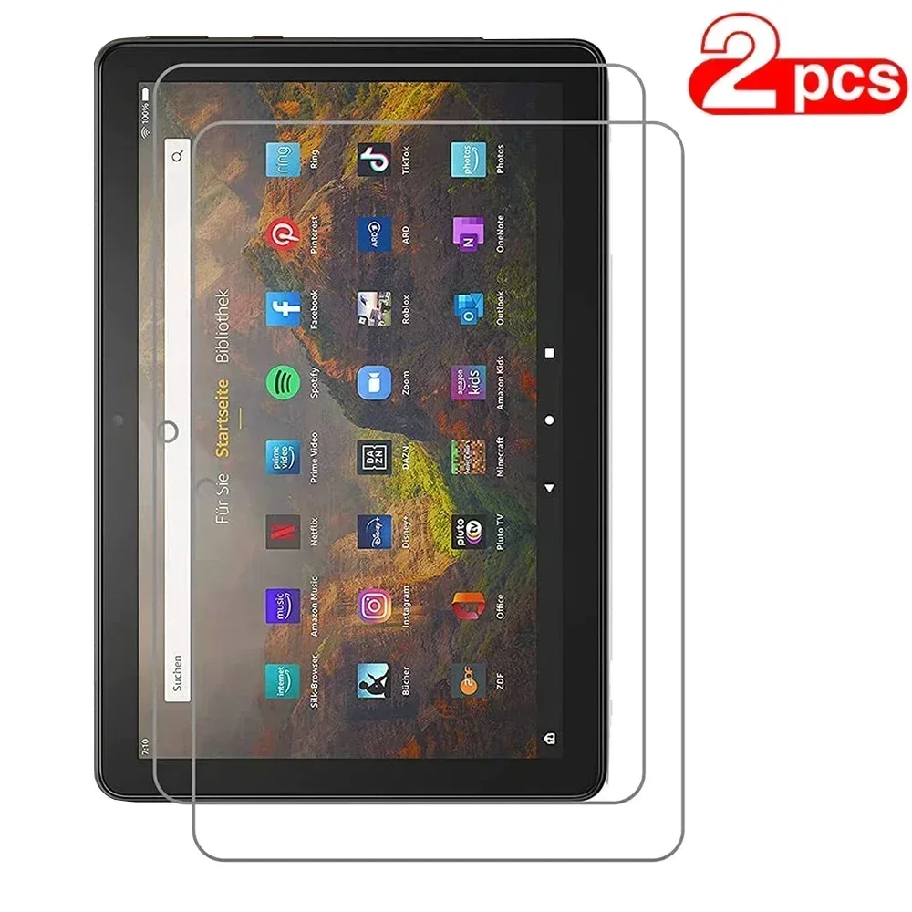 Protector de pantalla de vidrio templado para tableta, Protector de pantalla para Amazon fire HD 10 2021, película protectora para HD 10 de 11. ª generación, 2 piezas