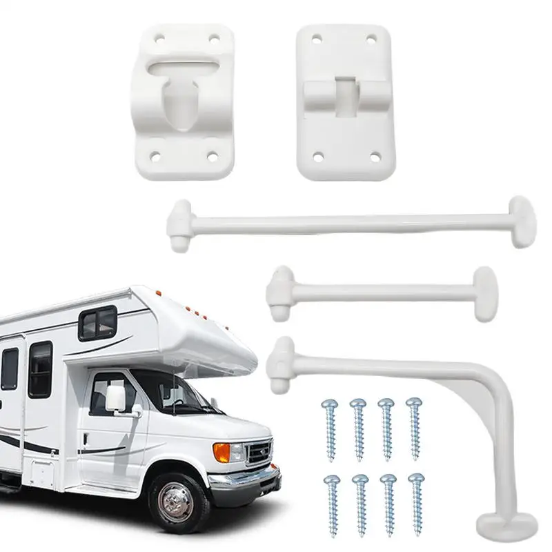 RV T-Style Door Holder Catch T-Shaped Entrance Latch T-Shaped Entrance Latch With Screws Exterior Door Hold Hook & Keeper