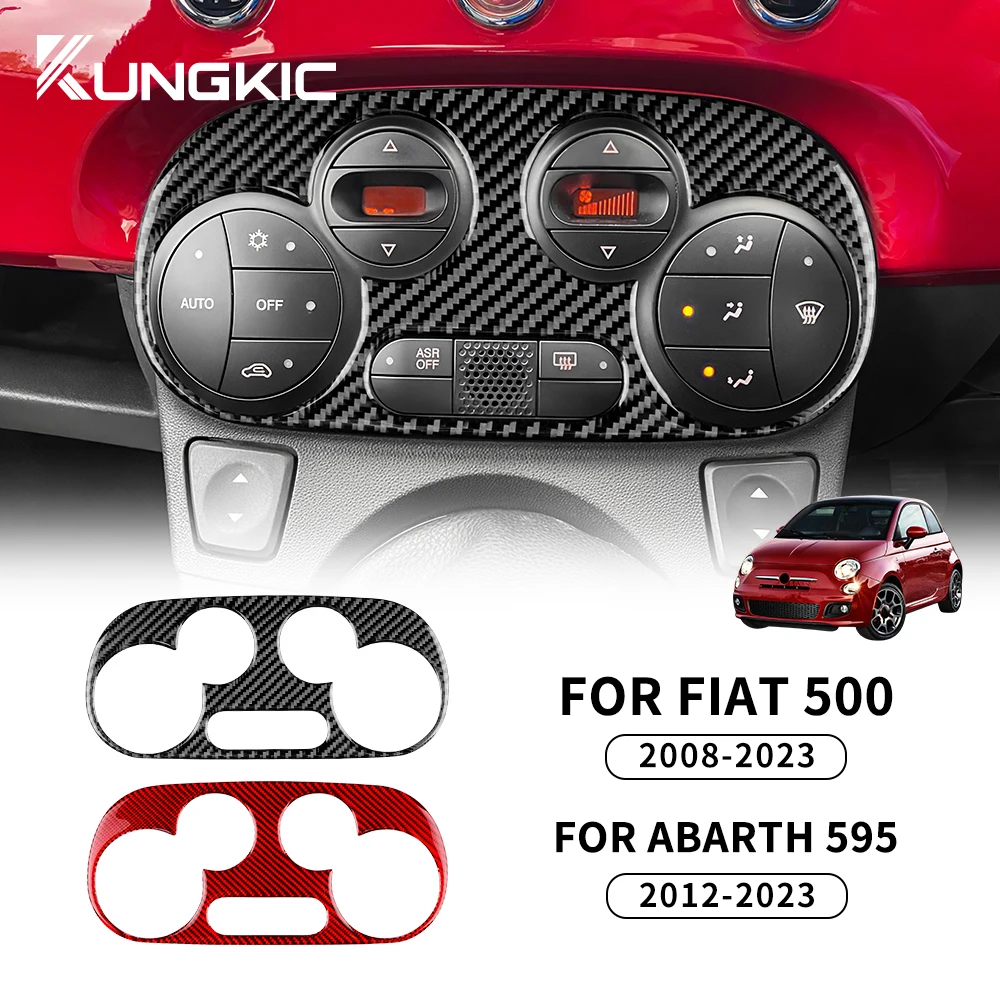 

For Fiat 500 Abarth 595 2012-2016 2017 2018 2019 2020 2021 2022 2024 Abarth 695 2017-2024 AC Trim Real Soft Carbon Fiber Sticker