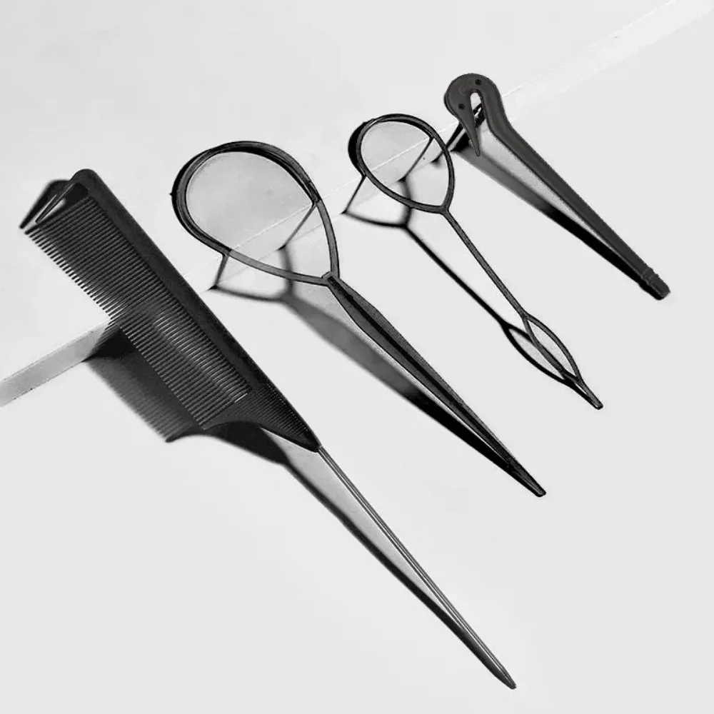 Lazy People\'s Hair Knitting Tools Comb Set Hair Knitting Tools Pulling Needles Four Piece Set Home Style Pointed Tail Comb