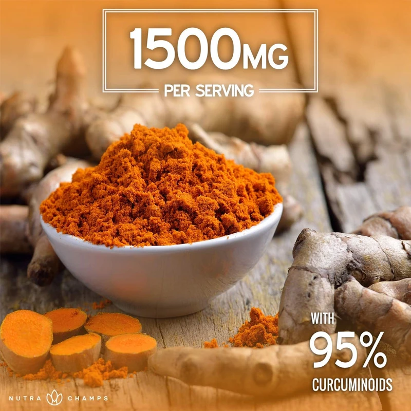 95% Curcumin Compounds Are Used for Joint Health, Brain, Heart, and Immune Support in 60 Non Genetically Modified Capsules