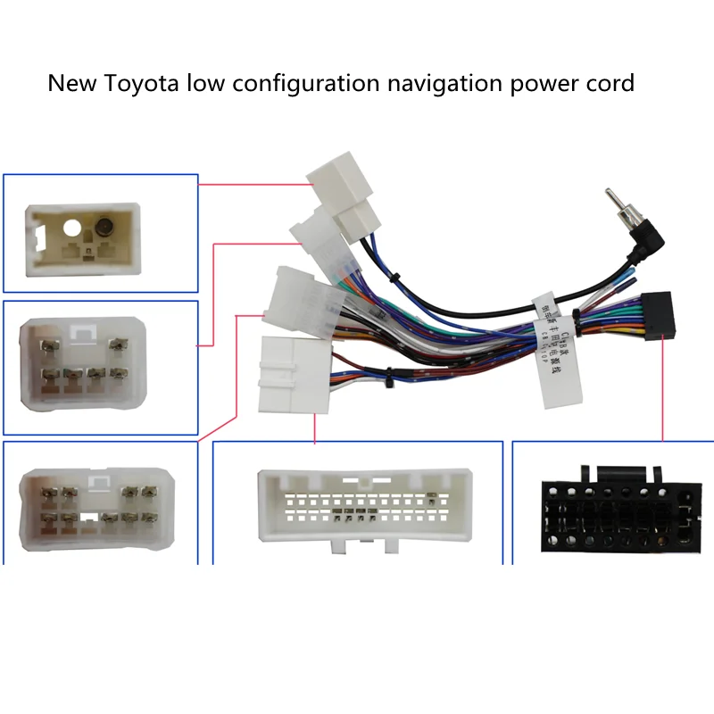 Radio Wiring Harness 10P/6P Connector Car Head Unit 16 Pin Cable Adapter for Toyota Corolla Camry Rav4 Hiace Land Cruiser Yaris