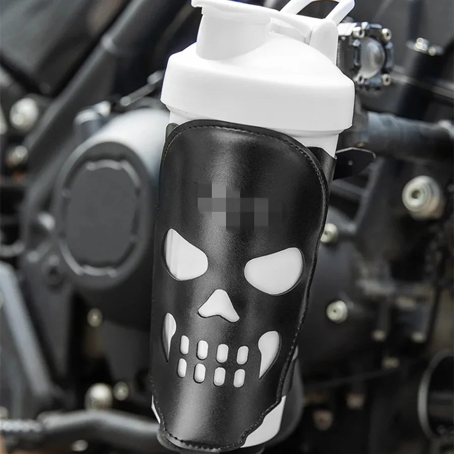 

Bicycle Motorcycle Pu Leather Skeleton Beverage Rack Water Cup Holder Halloween Main Bike Rack Stable Skull Cup Holder Insulated