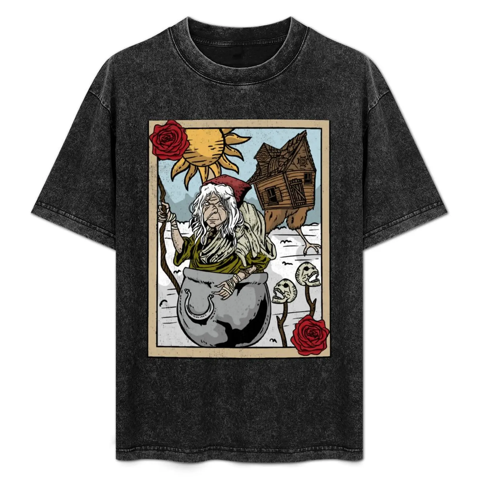 

Baba Yaga - Witch Witchcraft Spells Tarot Card T-Shirt summer clothes plus size tops boys whites slim fit t shirts for men