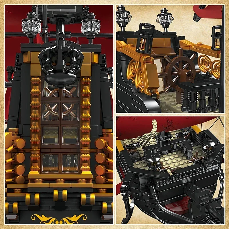 mittelalterliche Handelsgefäßsteine, Piratenschiffsteine, europäische Gefäßflottenblöcke, Piratenschiffblöcke, Geschenkidee, mittelalterliches Schiff, BootCh