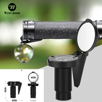 WEST BIKING 2PC Bicycle Rearview Mirror Adjustable Convex Mirrors Universal Rotate Handlebar End Mirror MTB Road Bike Accessorie
