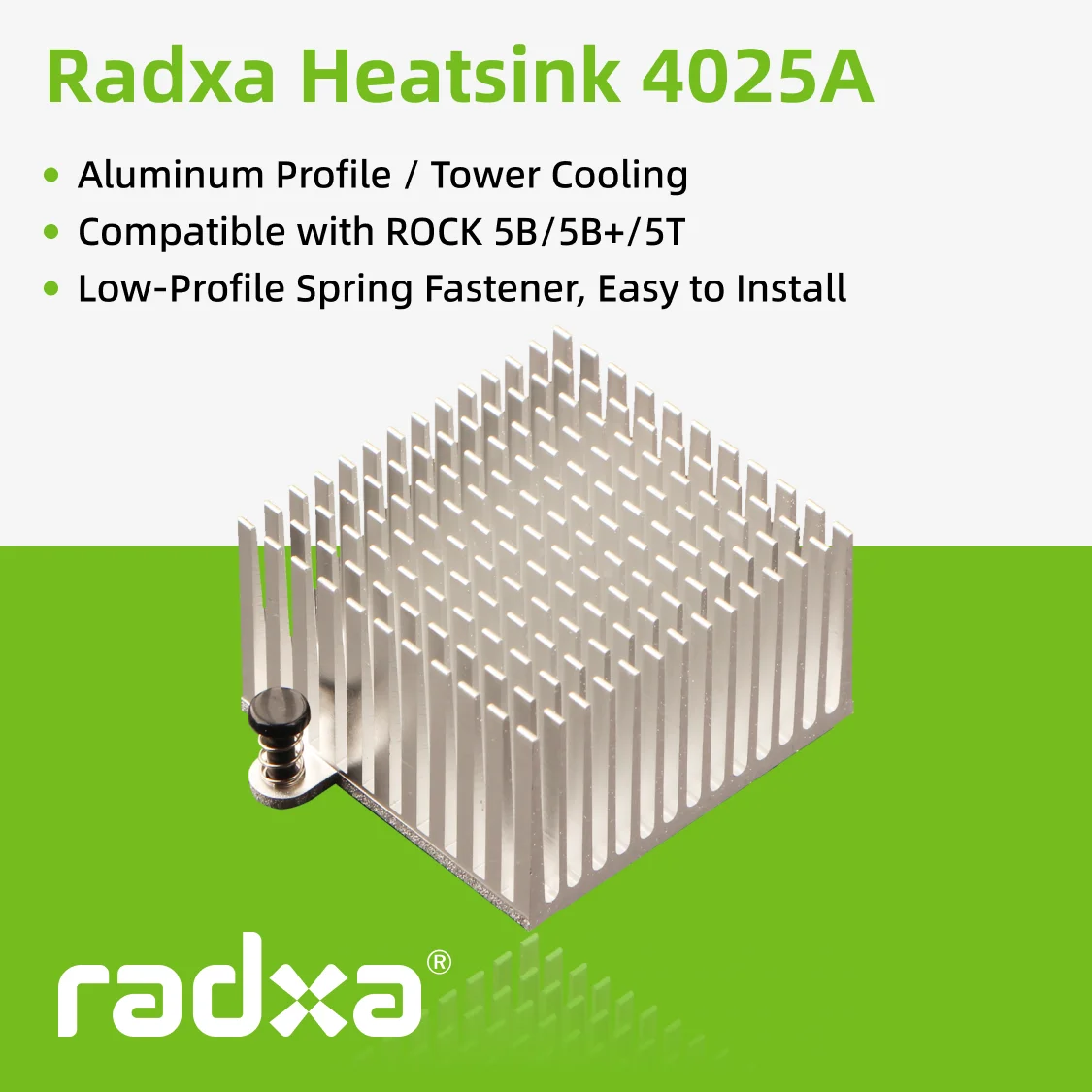 

Радиатор Radxa 4025A — активный охладитель для одноплатных компьютеров ROCK 5B/5B+/5T