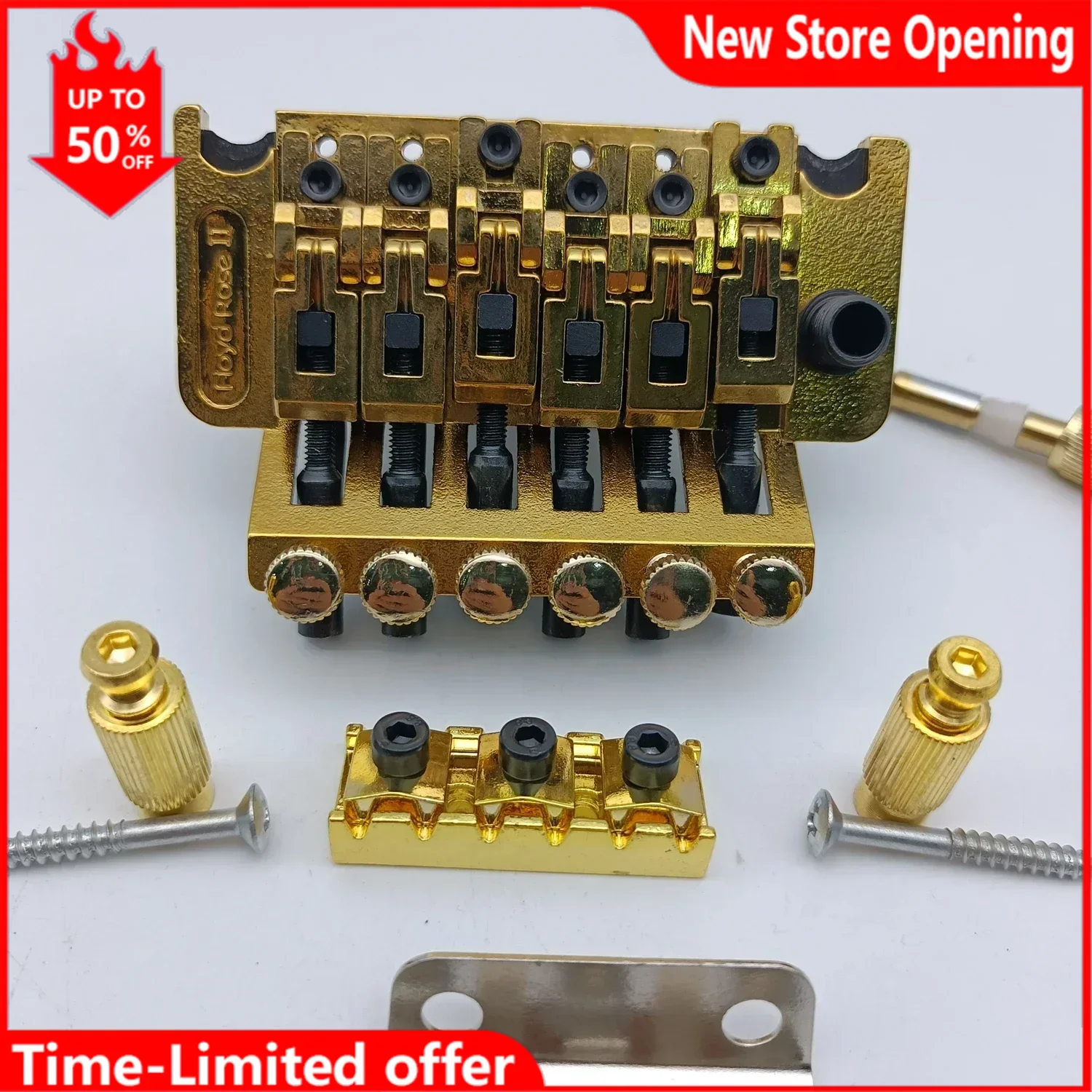 

Upgrade Double Locking Tremolo System Bridge Gold/Chrome Guitar Parts Accessories