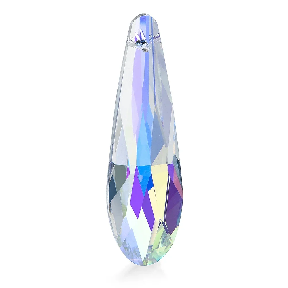 Lampwork Crystal Glass Teardrop ciondolo perline per Sun Catcher Rainbow Chandelier 2 pz/lotto 50mm 63mm fai da te Home Garden Party Decor