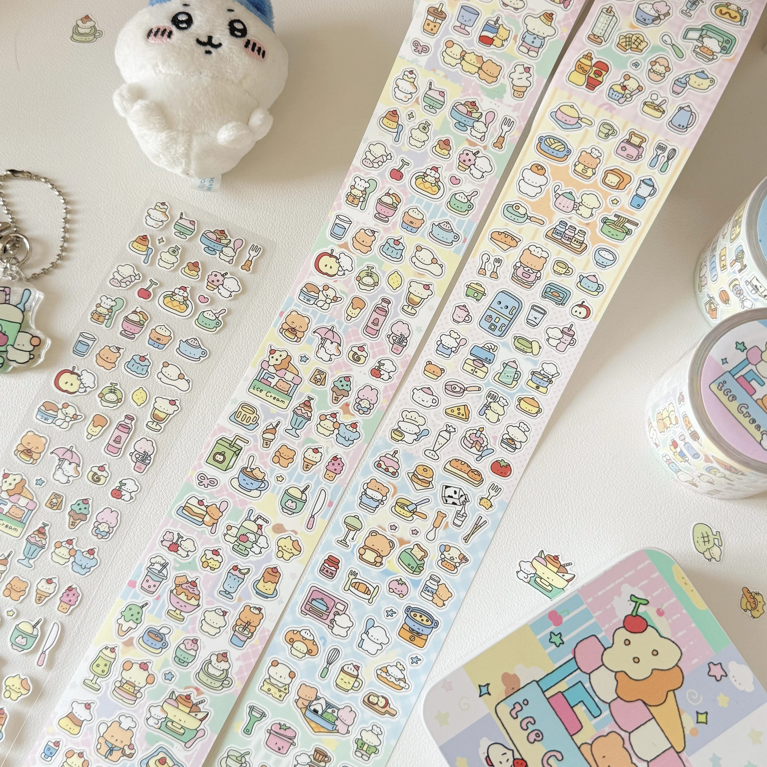 

Sanxin высеченная наклейка в рулоне, летняя милая кухонная лента для холодных напитков