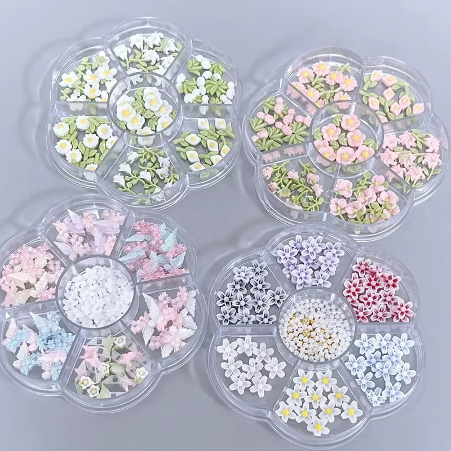 Wholesale Nail  Charms Boxed Five Petal Flower Tulip Bow Versatile Nail  Accessories