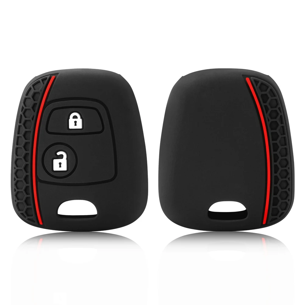 2 Buttons Silicone Case for Peugeot 107 206 307 207 408 for Citroen C2 C3 C4 Berlingo Xsara Picasso for Toyota Aygo Straight Key