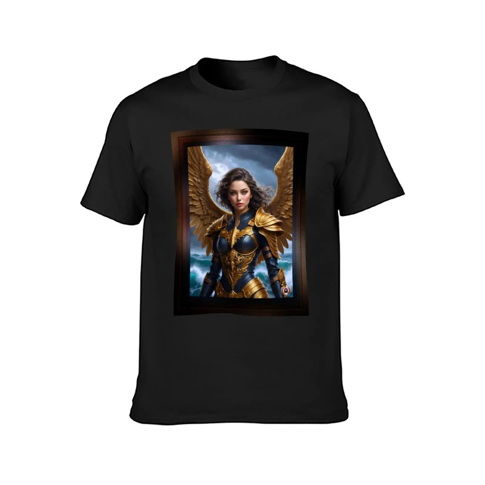 Portrait Of An Arcadian Warrior By Ocean Waves Beautiful AI Concept Art Portrait by Xzendor7 T-Shirt sweat anime men t shirt