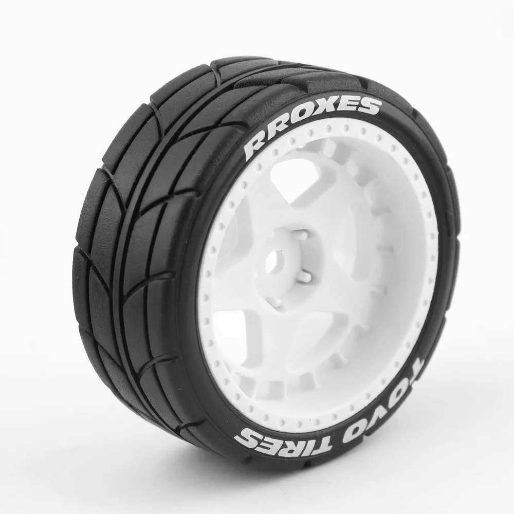 1/10 RC Rally Car Tires And Hard Plastic Wheels 12mm Hex Rubber Drift Tyres For 1:10 Scale On Road Racing Car Tamiya XV01 XV02 - view 6