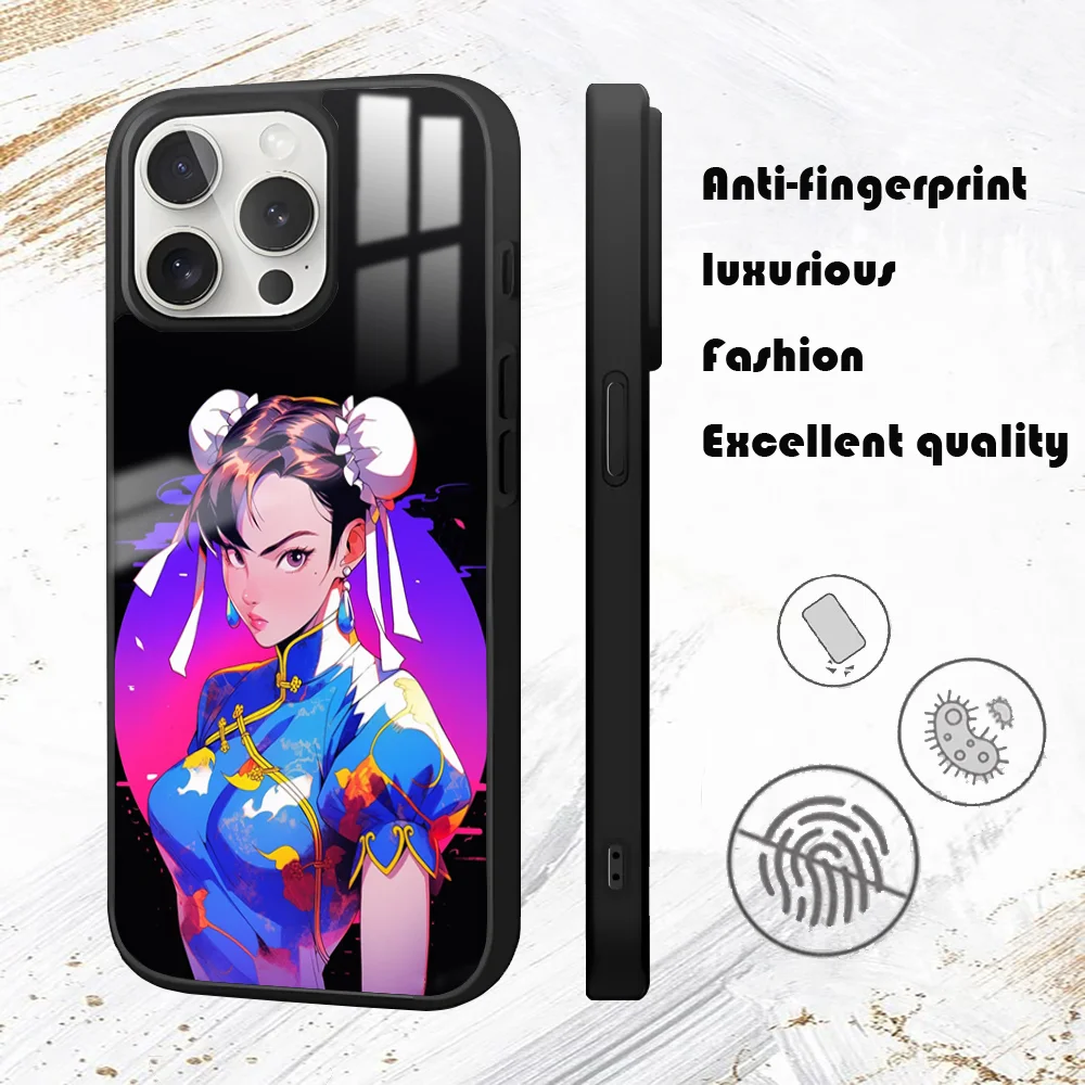 Chun-Li Game-Street-Fighters Phone Case For iPhone 16 15 14 13 12 11 Pro Max Plus Mini PC Mirror Fashion  phone case