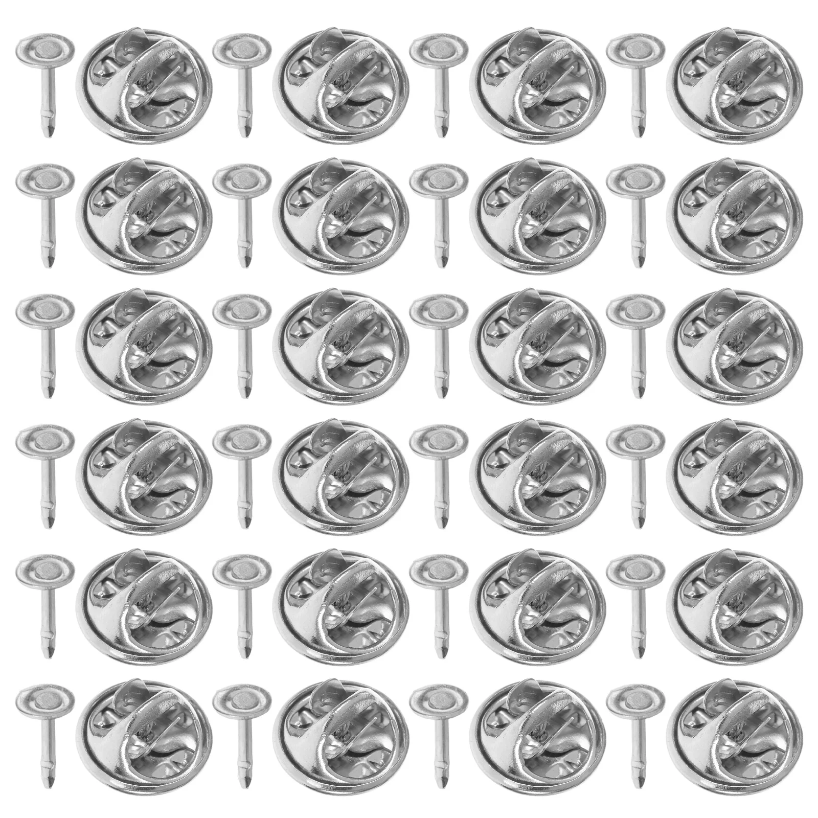 

100 Pcs Butterfly Hat Buckle Brooch Pins Silver Copper Enamel DIY Badge Nameplates Jewelry Making Metal Clasp Clip Tie Tack