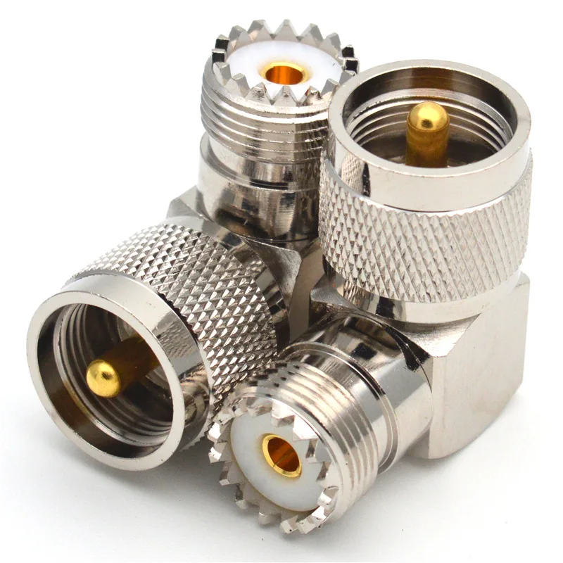 Adaptateurs RF 90 degrรฉs mรขle vers femelle UHF PL259 vers prise SO239, fiche ร Angle droit, 1 piรจce, VC532 P40 UHF-JKW