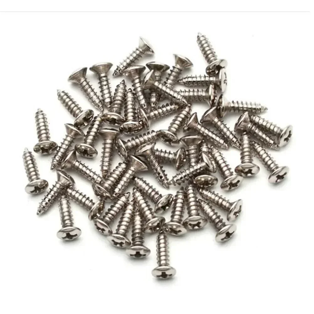 50PCS Guitar Pickguard Scratchplate Screws With Box For ST Electric Guitar Bass Guitar Scratch Plates Cover Plates Back Plates