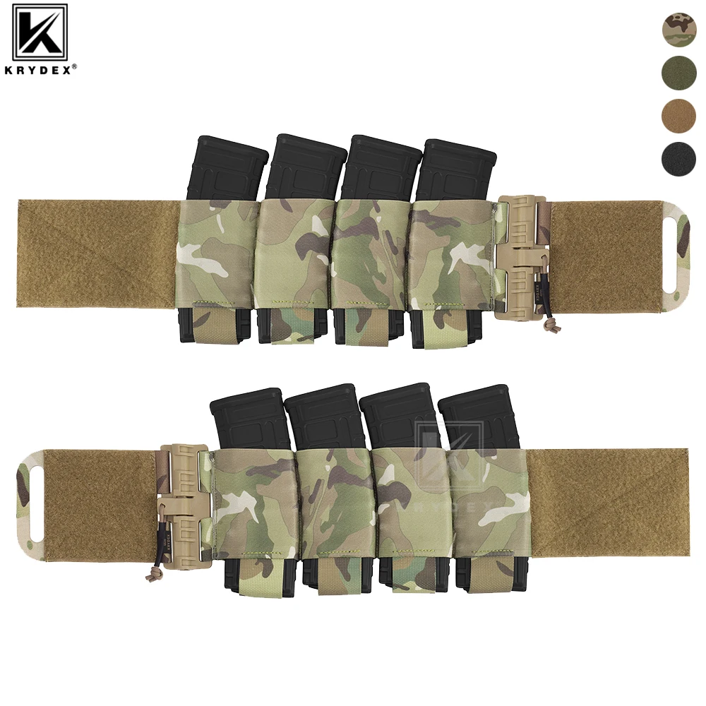 

KRYDEX Tactical FCSK Vest Quick Release Buckle Elastic Cummerbund Waist Cover 4X AR Mag Pouch For LBT LBX FCPC Vest Accessories